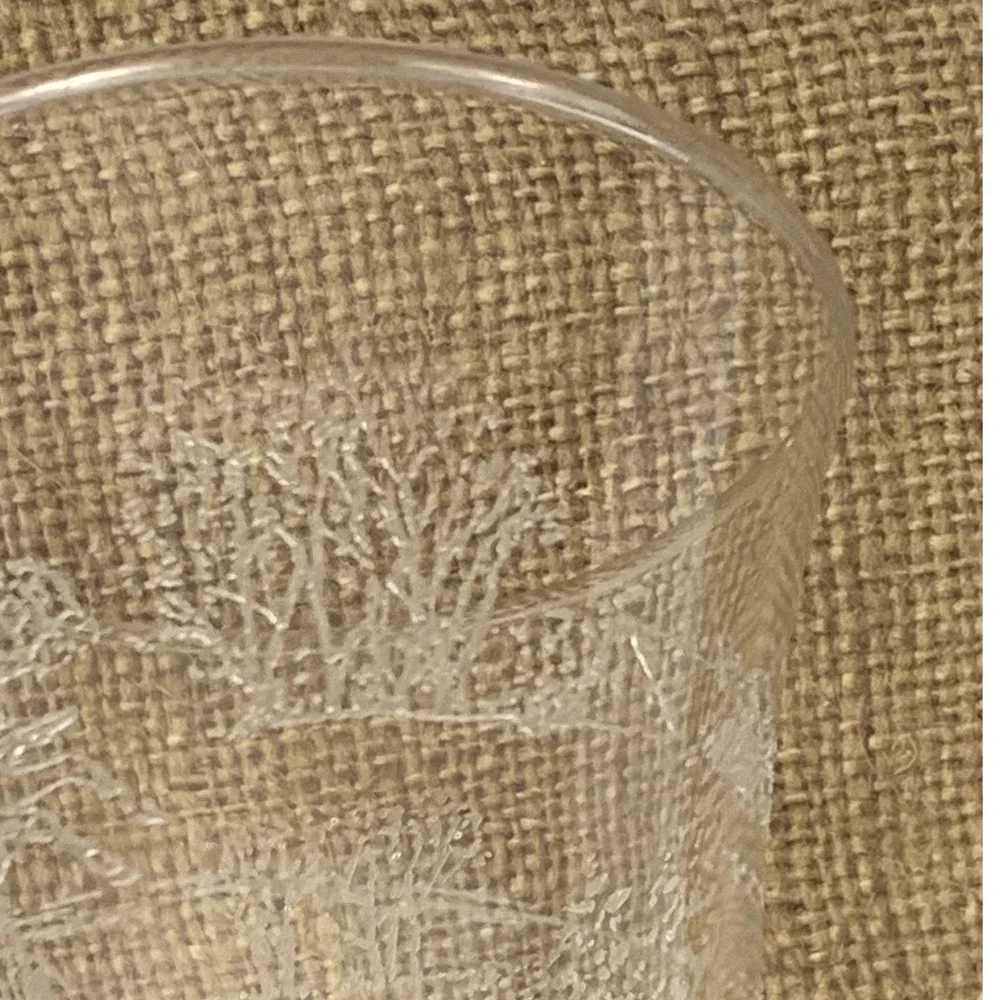 2 Clear Glass Candle Holders Votives Etched Scenic Design Vintage Home Interiors - Picture 4 of 8